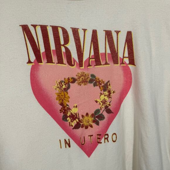 Daydreamer for Free People Nirvana Heart Shaped Box Shrunken Tee Large New - Picture 6 of 8